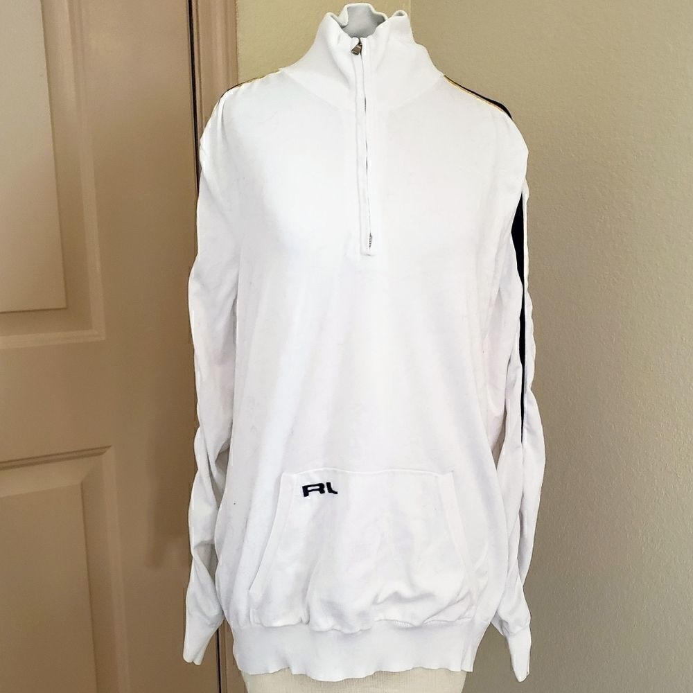 Ralph Lauren Golf navy gold pullover half zip M